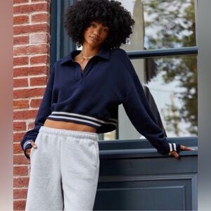 NWT Aerie Offline Cloud Fleece Polo Sweatshirt